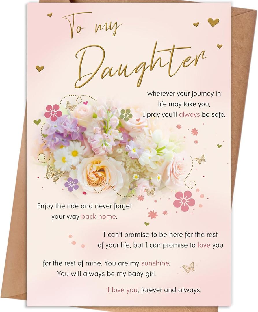 2 x Daughter Birthday Card, Birthday Card Gifts for Daughter, Birthday Gifts Adult for Her