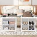 Aboxoo Luggage Rack with storage, Guest Room Folding Suitcase Stands, Holds up to 120 lb, Space Saving Suitcase Holders for guest room, Bedroom Hotel, White