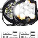 5 Inch LED Light Pods, 172W 30000LM Side Shooter Round Light Bar with Amber DRL, 270 Wide Range White/Amber Fog Light Hyper Spot Beam Offroad Driving Lights for Car Truck, 2 Pack