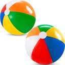 JOYIN 2-Pack 20" Beach Balls - Pool Toys Large Inflatable Beach Ball Swimming Pool Water Games, Classic Rainbow Color Beachball Luau Birthday Decorations Party Supplies Party Favors Gifts