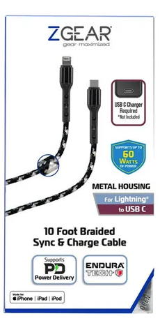 10 Foot Braided Synk & Change Cable