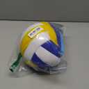 ABAJI Volleyball Official Size Soft Surface Training Practice Indoor Outdoor Gift for Kids Come with Pump Needle (1 PCS Yellow Blue White)
