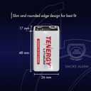 Tenergy 9V Lithium Batteries, 1200mah Non-Rechargeable Batteries, 10 Years Shelf Life Lithium 9 Volt Batteries, 4 Pack