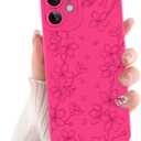 ZIYE for iPhone 11 Case Flower Floral Pattern for Women Girls Slim Soft TPU Camera Protection Cute Cover Designed for iPhone 11 6.1 Inch Hot Pink