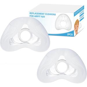 2 Pack Replacement Nasal Cushion for ResMed Airfit N20, Large, Compatiable with Orignal Airfit N20 Frame & Elbow, Replacement Nasal CPAP Mask Cushion, Soft & Durable