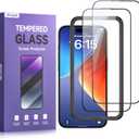 ruwa Screen Protector for iPhone 15 Plus and iPhone 16 Plus [6.7 Inch][2-Pack] Tempered Glass with Easy Installation Frame, HD Clear,Anti-Scratch,Full Coverage
