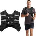 Ragebby Weighted Vest, 16lb for Men, Women with Reflective Stripe, Weight Vests Adjustable for Workout, Strength Training, Running, Fitness, Muscle Building, Weight Loss, Black