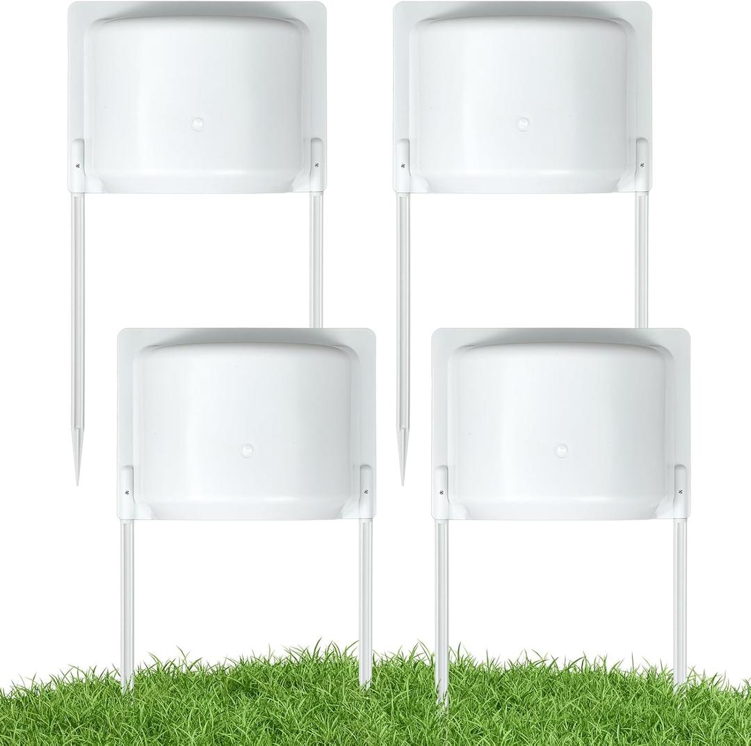 Lasnten 4 Pcs Sprinkler Guard White Sprinkler Splash Shield Plastic Head Protector Overspray Protector Guard for Lawns, Parks, Garden