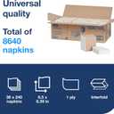 Tork Xpressnap Fit Dispenser Napkin N14, 36 packs x 240 napkins, 500703 | White, 100% Recycled Fibers, 1-ply, 8.5 inches x 6.5 inches