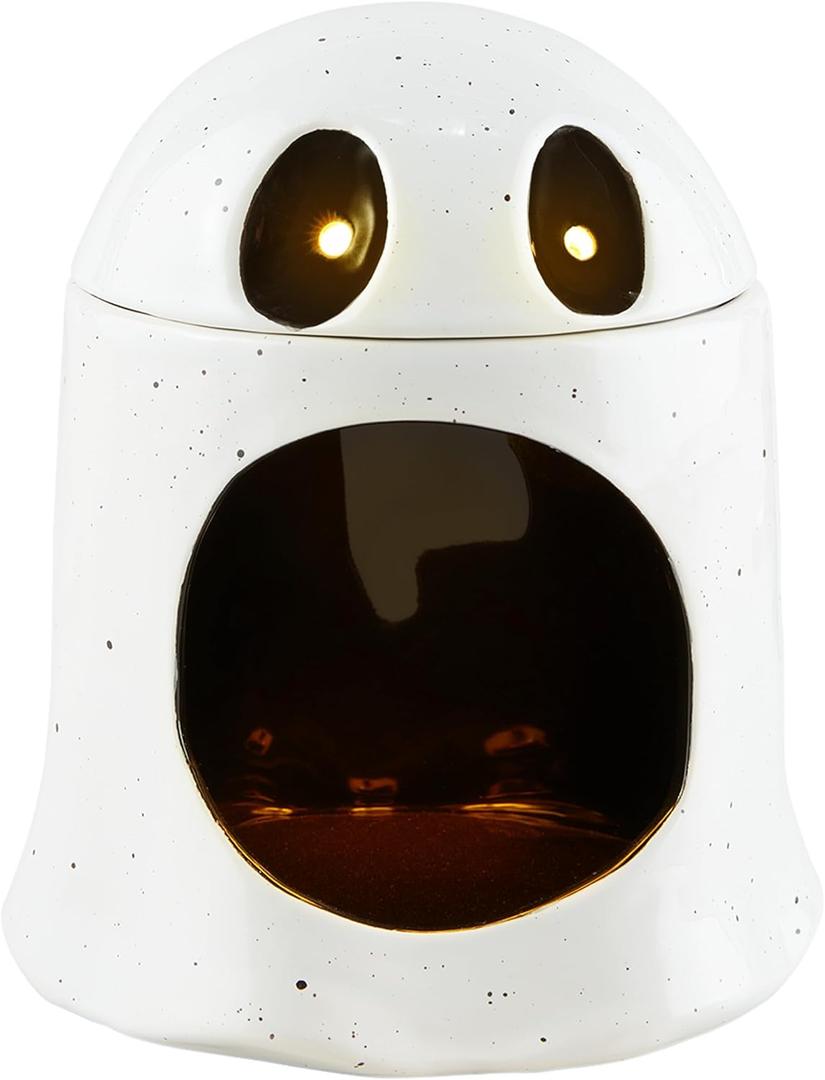 Mud Pie Open Mouth Light Up Musical Candy Container, Ghost, 6" x 4"dia