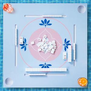 Floating Mahjong Table for Pool, EVA Waterproof Foam Game Tray for Mahjong Cards Dominoes, Pool Float Table for Adults, Floating Game Table for Pool Hot Tub Lake Beach (Blue, Large)