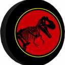 Dinosaur Spare Tire Cover Tyrannosaurus Rex Skeleton Park Red Weatherproof Universal Wheel Protectors Camper Tire Covers for Trailer Rv Travel(17 inch)