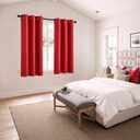 MIULEE Christmas Red Blackout Curtains for Bedroom Living Room 63 Inches Long 2 Panels, Thermal Insulated Room Darkening Drapes Grommet Noise Reducing Light Blocking Window Treatments 40x63 Inch
