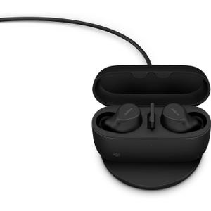 Jabra Evolve2 True Wireless in-Ear Bluetooth Earbuds with Wireless Charging Pad - Active Noise Cancellation, MultiSensor Voice Technology - MS Teams Certified, Works with All Other Platforms - Black