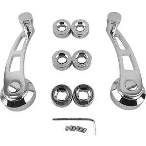 KIMISS 2PCS Window Handle, Aluminium AlloyCar Auto Window Crank Handle Set Car Accessory for Older Models(Silver)