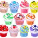11 Packs Duo Color Butter Slime Kit, Super Soft, Non-Sticky Stress Relief Toy, Party Favors and Birthday Gift for Girls and Boys