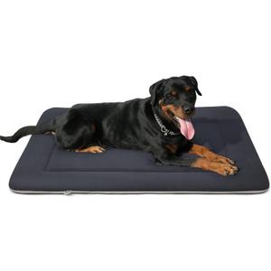Magic Dog Large Dog Bed Soft Dog Crate Pad Dog Mat, 42 Inches Machine Washable Pet Bed Kennel Pad with Non-Slip Bottom, Dark Gray, Size: 42.0"L x 28.0"W x 1.2"Th