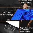 MOLLDAN Sauna Pants for Men Heat Trapping Suits Sweat Shorts Workout Tights,Mesh Crotch,High Waist (Medium, Blue Lining)