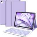 TaIYanG Compatible for iPad Air 11 inch Case with Keyboard for iPad Air 5 2022/iPad Air 4th Gen Keyboard Case with Pencil Holder - Flip Stand Cover for iPad Air 11" M3/M2/iPad 5th 2022/ 4th 2020 (Purple)