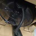 Black standing floor fan