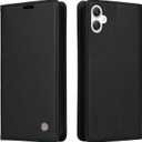 Case for Samsung Galaxy A06 PU Leather Wallet Cover,Flip Folio Case with Card Holders,Magnetic Phone Cover Compatible with Samsung Galaxy A06,Black