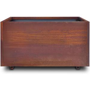 Corten Steel Planter w/Rust Patina Finish, Perfect for patios, terraces, and Commercial or Residential Settings, Cube Planter, 40in x 20in x 20in Outdoor Box beautifies Flowers, Trees, shrubs