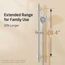 KES 30-Inch Shower Slide Bar with High Pressure 9 Functions Adjustable Handheld Shower Head & 59-Inch Hose, Built-in Power Wash to Clean Tub Tile & Pet, Wall Mount Polished Finish 18/8 Stainless Steel