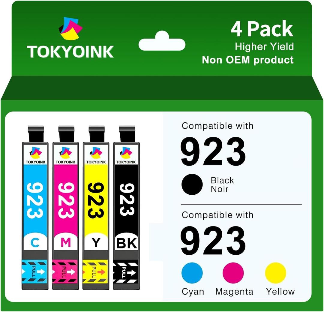TOKYOINK 923 Ink Cartridges Combo Pack Replacement for Printer