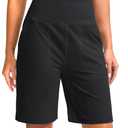 G Gradual Bermuda Shorts for Women 9" High Waisted 2 Big Pockets Long Knee Length Shorts for Workout Athletic Casual Summer Size M