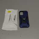 DEERLAMN Case for iPhone 17 6.3-Inch with Slide Camera Cover + Screen Protector (2 Packs), Rotated Ring Kickstand Military Grade Shockproof Protective Cover-Navy Blue