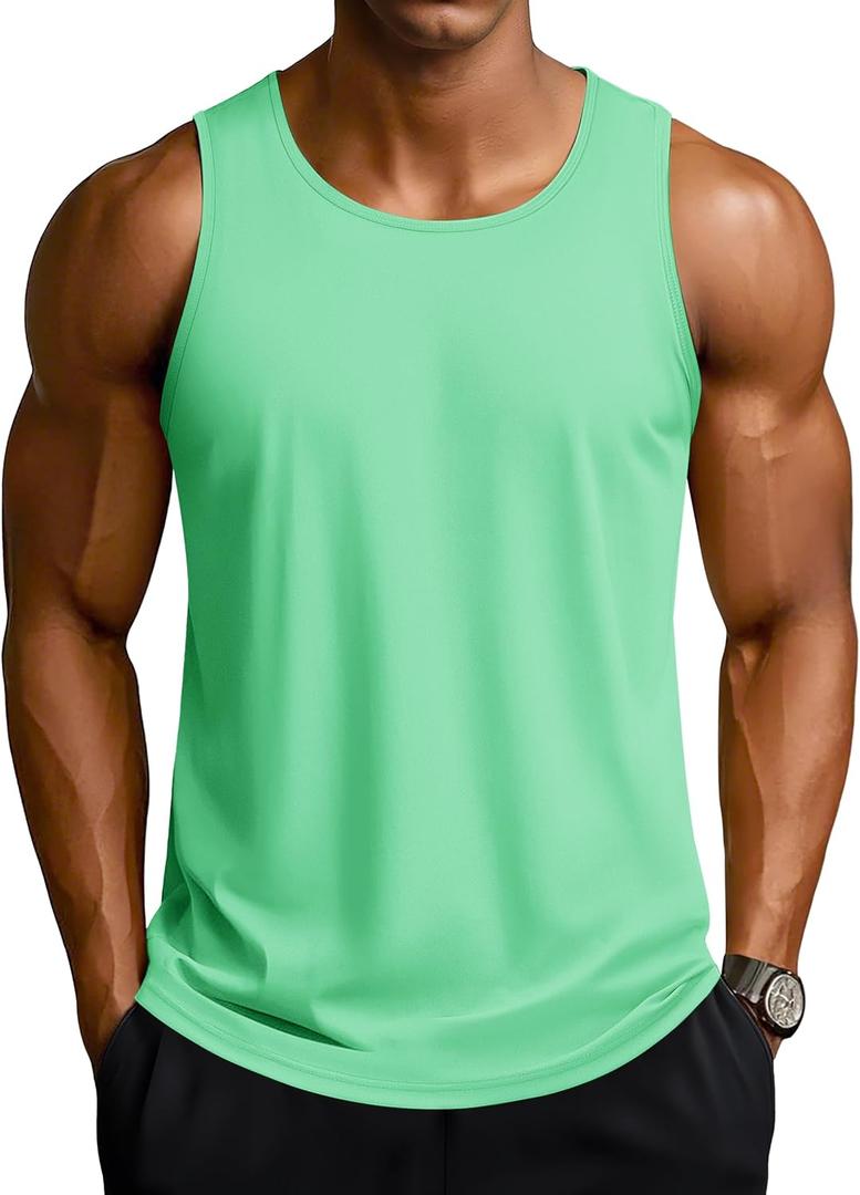 TACVASEN Men's Workout Tank Tops Sleeveless UPF 50+ Summer Sun Shirts Quick Dry for Running Swim Gym Beach, Size: Medium