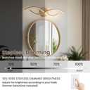 24 Inch Gold Modern LED Vanity Light, 20W 5CCT Dimmable Bathroom Light Fixture Over Mirror, 2700K-6500K Contemporary Wall Sconce for Bathroom, Curved Design Modern Vanity Lighting (Gold)