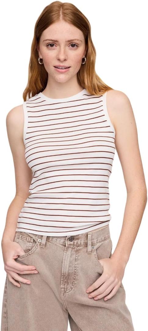 GAP Womens Sleeveless Stripe Knit Top (Medium)