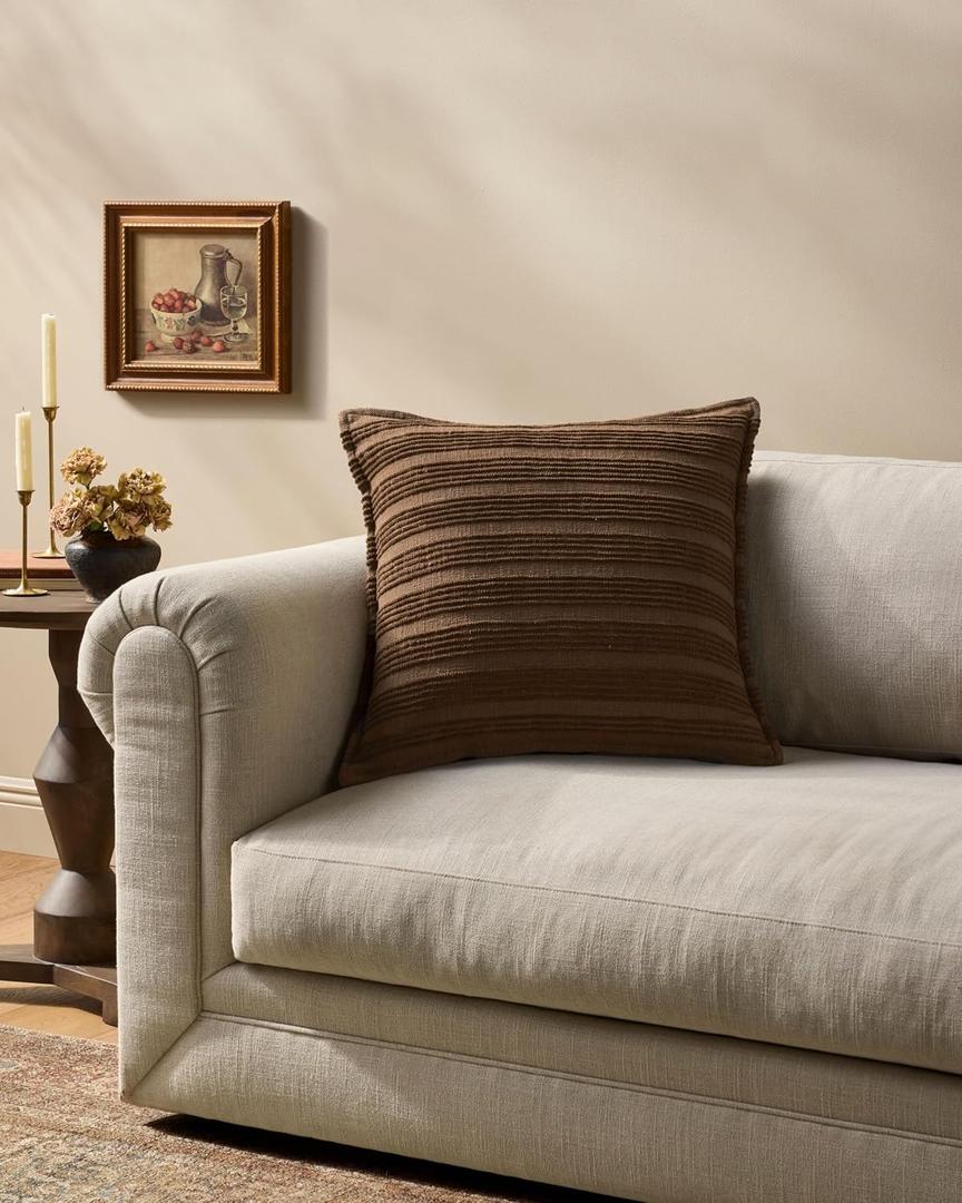 Loloi Amber Lewis Aspyn Brown 22'' x 22'' Cover w/Down Pillow
