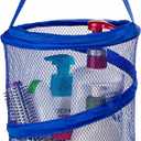 Handy Laundry Foldable Shower Caddy - Collapsible, Portable, Drainage Hole, Carry Handle, Large Compartments. Great Organizer for Camp, Travel, Gym, and Dorm (Blue)