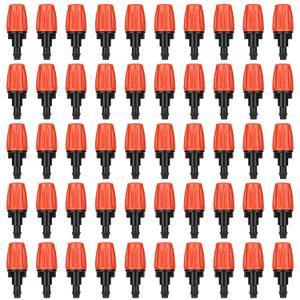 50 Pcs Drip Irrigation Spray Emitters, Adjustable Atomizing Nozzles,1/4 Inch Drip Irrigation Parts Sprayers Drippers for Garden Greenhouse Agricultural Irrigation Patio Misting (Single Barb)