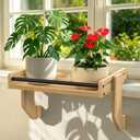 THYGIFTREE Window Sill Plant Shelf Extender, No Drill Adjustable Windowsill Shelf for Plants, Renter Friendly Window Shelf for Indoor Plants, Solid One-Piece Board, Holds Up to 30 lbs