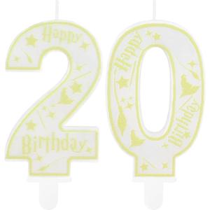 2 x Magical Wizard Party Birthday Candles Number 20 Candle Cake Topper Wizard School Themed Happy 20st Birthday Cake Decorations for Boys Girls Kids Party Favors Supplies Decorations Gifts