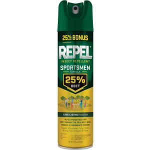 Repel Insect Repellent Sportsmen Formula 25% DEET, 6.5 Ounces, Bonus Aerosol with 25% DEET to Repel Mosquitoes, Ticks, Gnats, Biting Flies, Chiggers and Fleas for Long-Lasting Protection