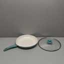GreenLife Soft Grip Healthy Ceramic Nonstick, 12" Frying Pan Skillet with Lid, PFAS-Free, Dishwasher Safe, Turquoise