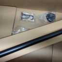 Tension Curtain Rod 51-165 Inch, Extra Long Curtain Rod No Drilling for Window or Bathroom, Outdoor Curtain Rods for Patio, Easy to Install, Never Rust, Rod Diameter 1.26 Inches-Black