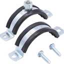 2 PCS Split Ring Pipe Hanger Heavy Duty Adjustable Pipe Bracket Clamp Wall Ceiling Mount Pipe Support ID 6 2/7 Inch(160mm)