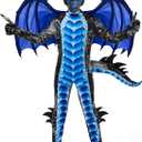 Spooktacular Creations Halloween Kid Dragon Costume, Boys Dragon Wings, Tail and Mask Set for Halloween Dress Up (Small(5-7 yrs), Blue)