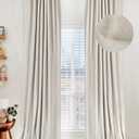 100% Blackout Shield Linen Blackout Curtains for Bedroom 96 Inches Long, Back Tab/Rod Pocket Living Room Drapes, Thermal Insulated Blackout Curtains 2 Panels Set, 50" W x 96" L, Cream