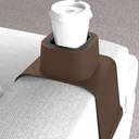 Couch Cup Holder, SilicSoft Weighted Ergonomic Sofa Buddy, Convenient Couch Coffee Cup Holder with a Sticky Base, for Living Room BalconyBrown 2 Pack
