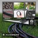 PLUGTUL Outdoor Extension Cord 25 FT Waterproof, 16/3 Gauge Black Heavy Duty 3 Prong Extension Cord, 13A 1625W SJTW, ETL Listed, Great for Garden and Home