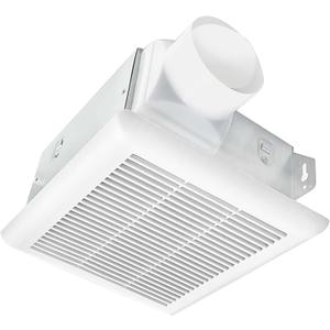 Quiet Bathroom Ceiling Fan,Certified by UL,50 CFM, 1.0 Sones, 4-inch & 3-inch Duct, White, 115V Vent Fan for Bathroom/Shower/Office/Home
