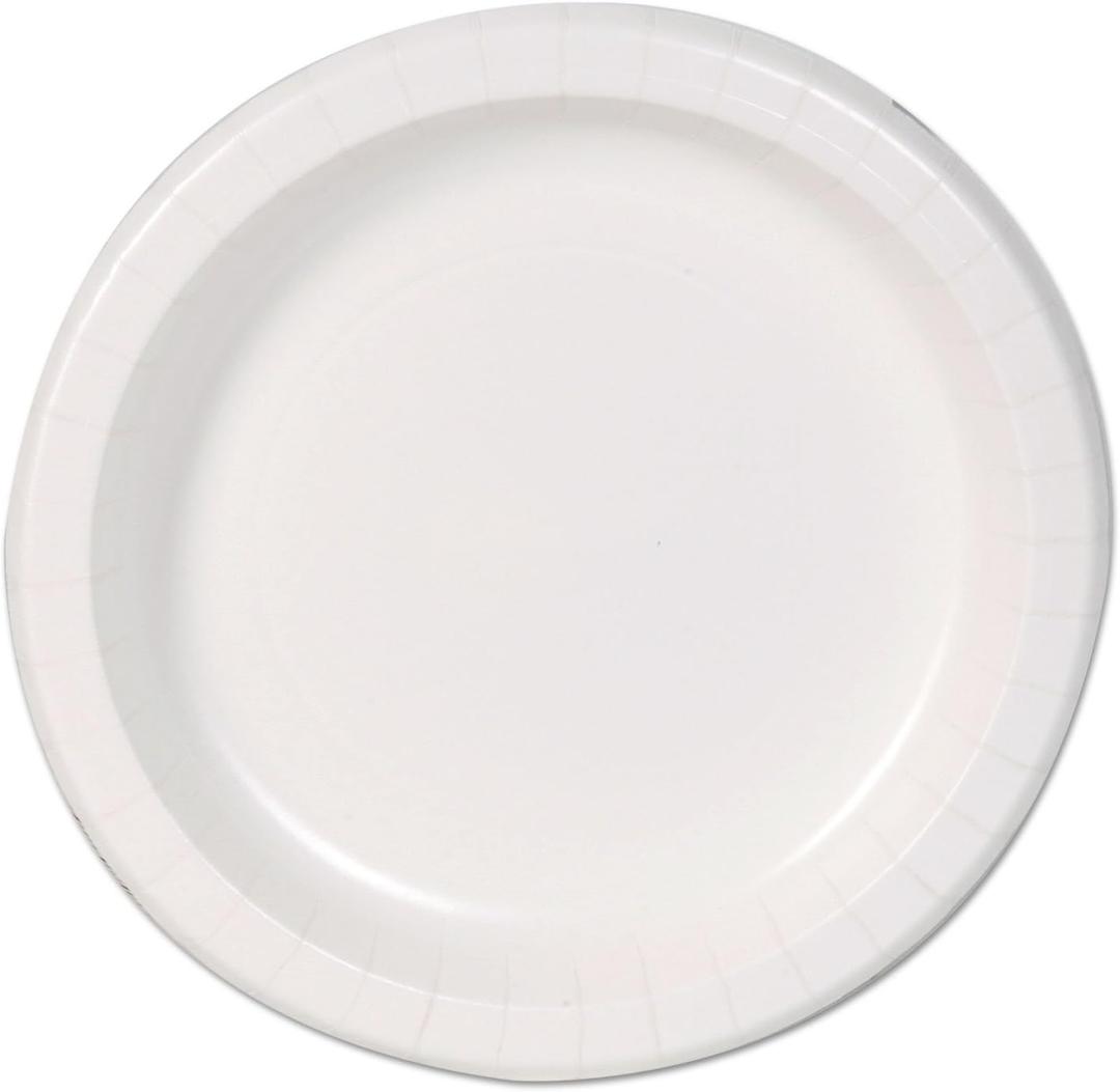 Dixie Basic Basic Paper Dinnerware, Plates, White, 8.5" Diameter, 125/Pack