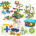 Pipe Building Blocks for Kids 3,4,5,6,7,8 |300Pc STEM Construction Toys with Storage Box |Ideal Birthday&Holiday Gift, Educational&Creative STEAM Present for Boys & Girls (Large Size)