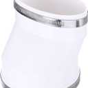 PATIKIL Duct Adapter Round to Oval, Oval Recessed Dryer Vent Hose Connector Adapter with Stainless Steel Clamp for Air Exhaust Ventilation System, White